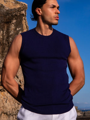 2EROS Sapphire Knit Vest – Navy