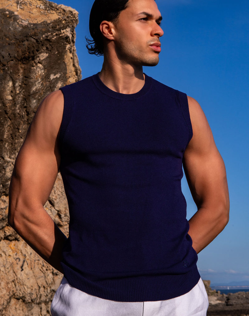 2EROS Sapphire Knit Vest – Navy