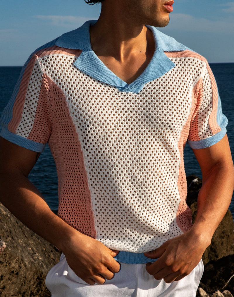 2EROS Aruba Polo – Pink / Blue