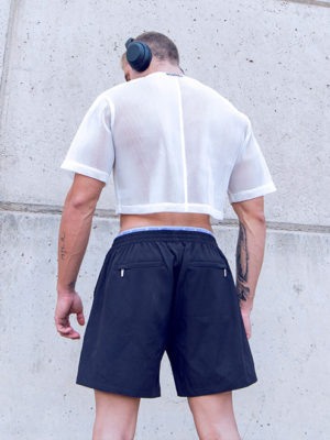 SUPAWEAR Mesh Oversized Cropped Tee – White