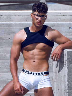 SUPAWEAR Ribbed Slashed Cropped Top – Black
