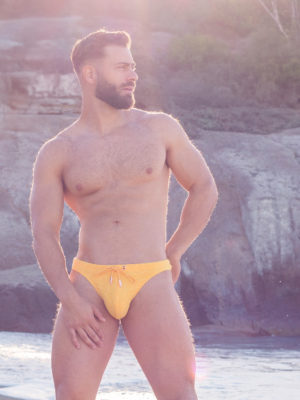 2EROS V80 Textured Swim Thong – Ripple Yellow