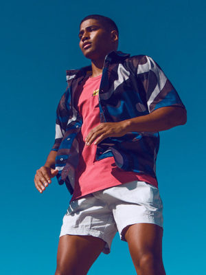 SUPAWEAR Short Sleeve Mesh Shirt – Blue Combo Print