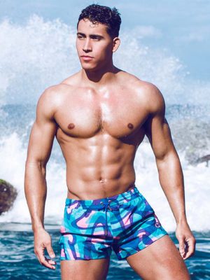 2EROS Printed Bronte Shorts – Kai Blue