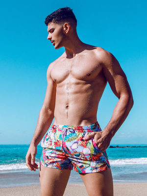2EROS Printed Bronte Shorts – Aves Purple