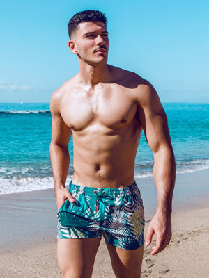 2EROS Printed Bronte Shorts – Feuille Green