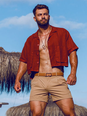2EROS Cropped Linen Shirt – Bombay Brown