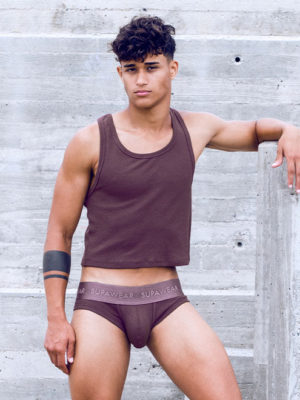 SUPAWEAR Ribbed Cropped Singlet – Peppercorn