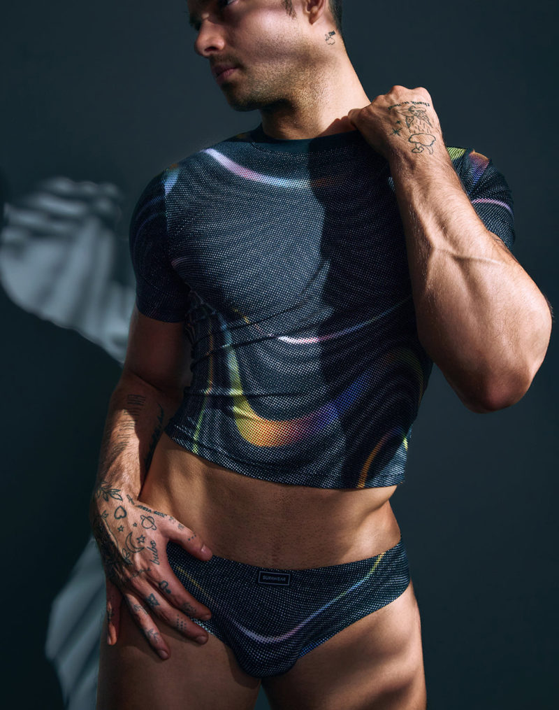 SUPAWEAR Printed Pride Crop T-Shirt – Black