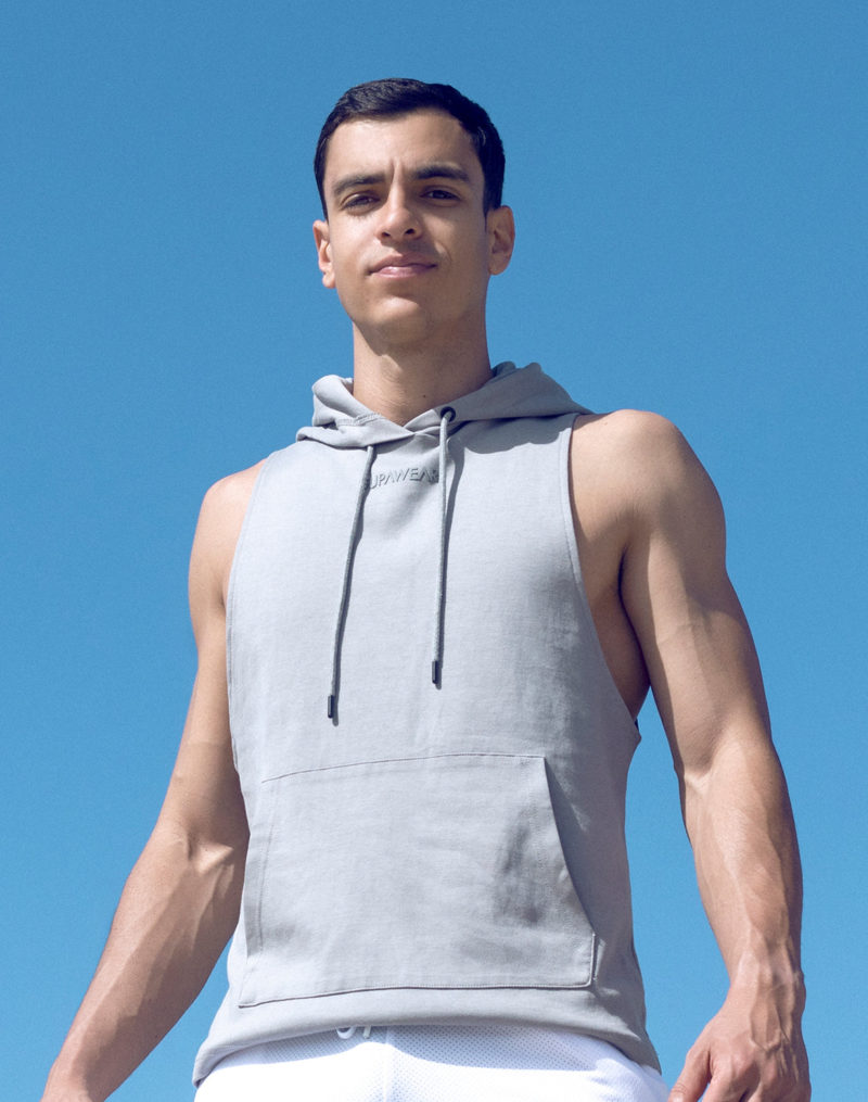 SUPAWEAR Sleeveless Hoodie – Grey
