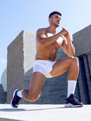 2EROS AKTIV Pegasus Trunk Underwear – White/Tan