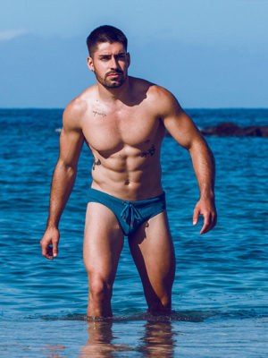 2EROS V10 Textured Swim Brief – Railroad Teal