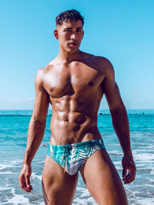 2EROS V10 Print Swimwear – Feuille Green
