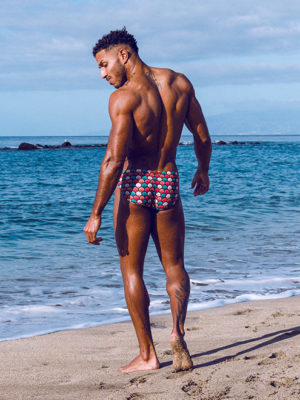 2EROS V10 Print Swim Brief – Retro Red