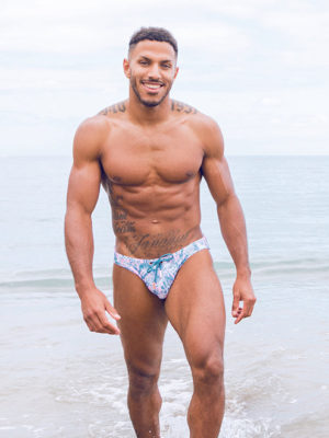 2EROS V20 Print Swim Brief – Coral Teal