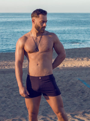 2EROS V60 Textured Swim Trunk- Signet Black