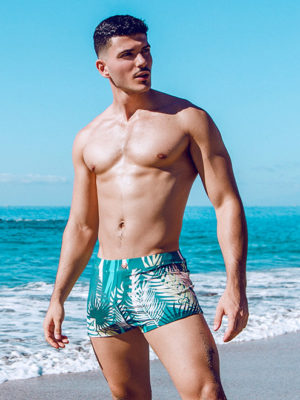2EROS V60 Bondi Print Swim Trunks – Feuille Green