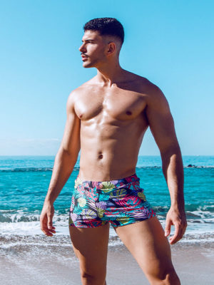 2EROS V60 Bondi Print Swim Trunks – Monstera Black