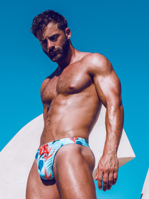 2EROS V80 Print Swim Thong – Caribbean Twist