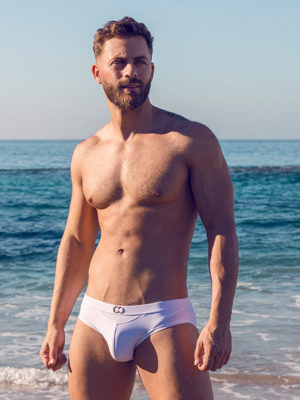 2EROS BLK Label No.6 Swim Brief – White