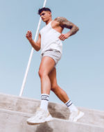 SUPAWEAR 4″ Jersey Shorts – Grey White