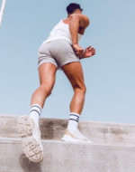 SUPAWEAR 4″ Jersey Shorts – Grey White