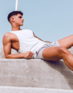 SUPAWEAR Racer Back Singlet – Grey White