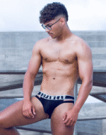 SUPAWEAR Ribbed Slashed Brief Underwear – Black