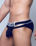 SUPAWEAR Ribbed Slashed Brief Underwear – Black