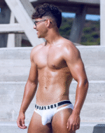SUPAWEAR Ribbed Slashed Brief Underwear – White