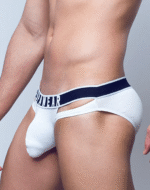 SUPAWEAR Ribbed Slashed Brief Underwear – White
