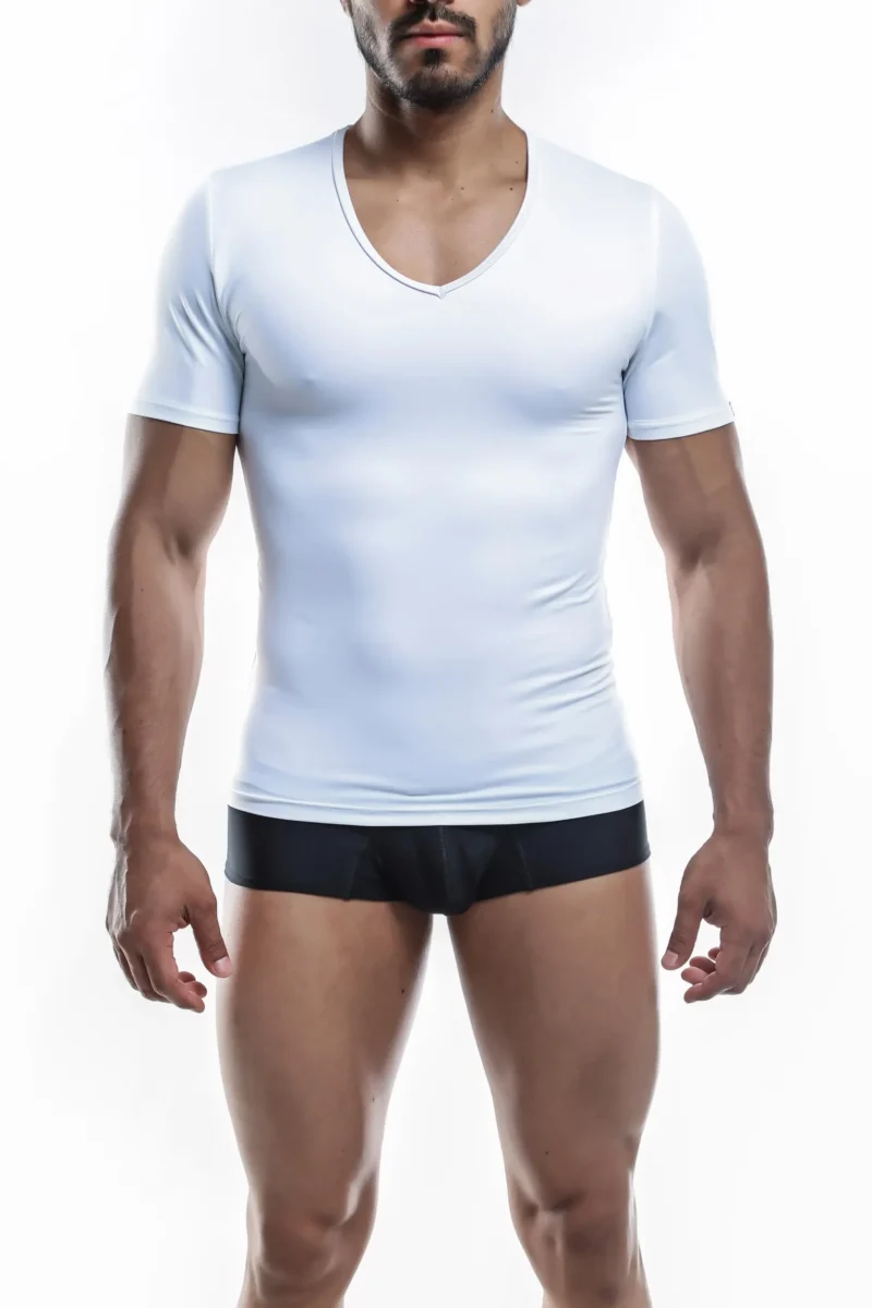 Js29 White V Neck Front 4