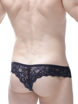 Bikini Oupar Satin Lace Black Petitq 1