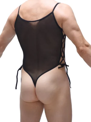Body Thong Lacets Net Black Petitq 1
