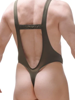 Bodysuit Leotard Thong Army Green Petitq 1