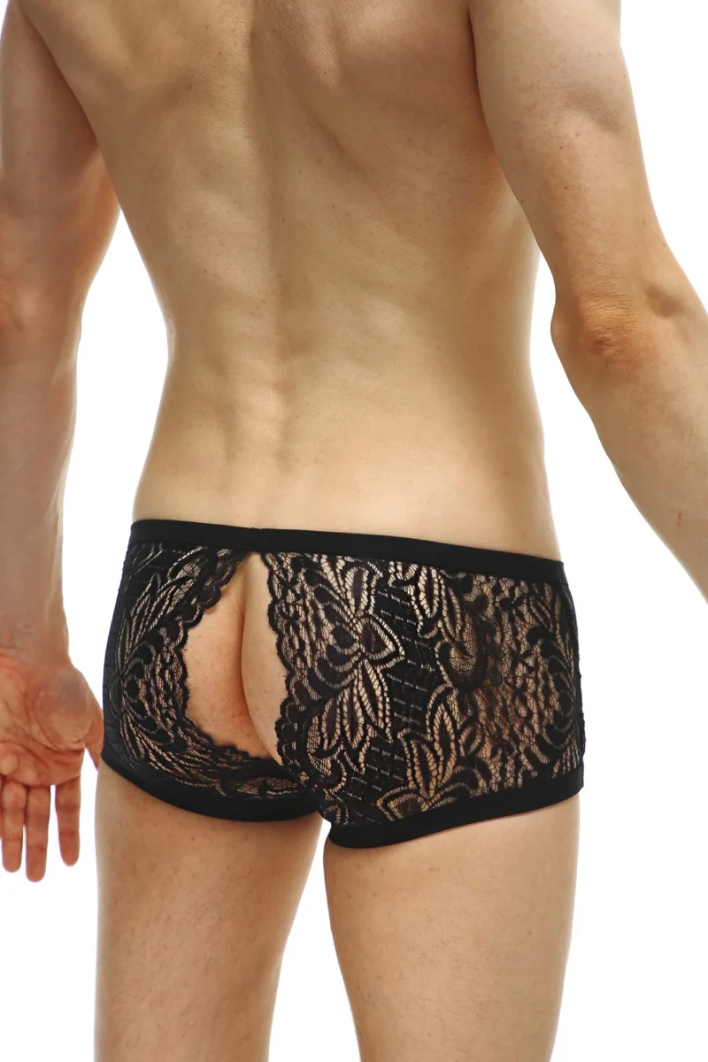 Boxer Dentelle Ouvert Noir 1