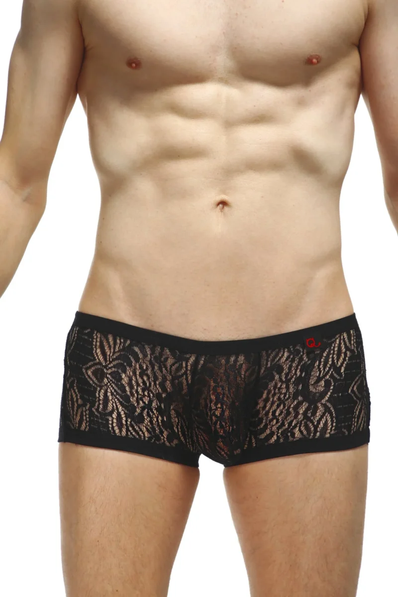 Boxer Dentelle Ouvert Noir 2