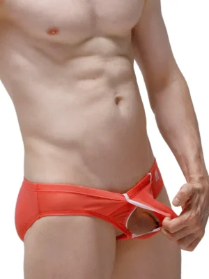 Brief Double Pouch Red Net Petitq 4