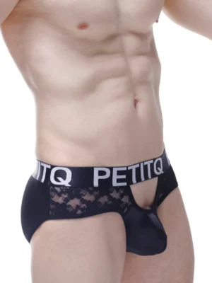 Brief Ethel Black Satin Lace Petitq 3