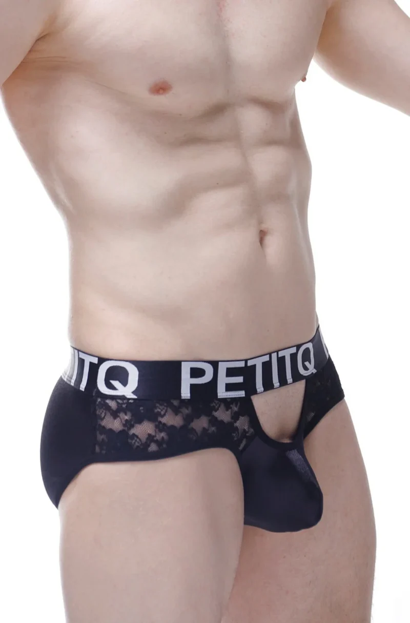 Brief Ethel Black Satin Lace Petitq 3