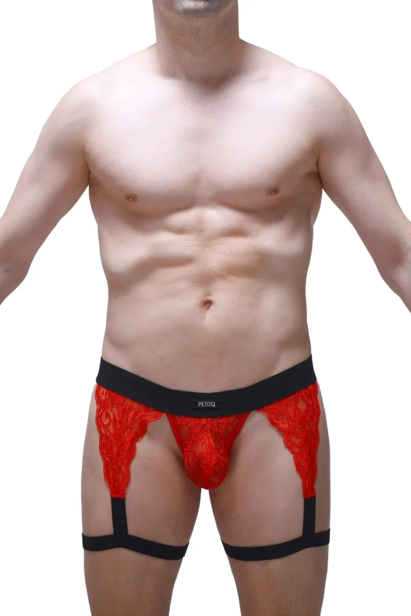 Gstring Garter Lace Red Larris Petitq 2025 2