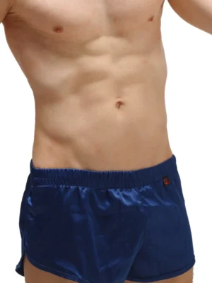 Short Satin Navy Jockstrap Petitq 3