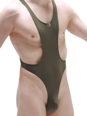 Thong Leotard Body Plum Olive 3