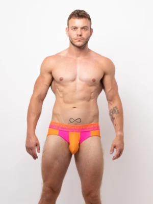 Bloc Brief Orange Pink Front