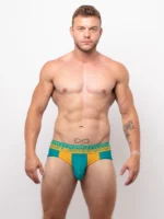 Bloc Brief Teal Mustard Front
