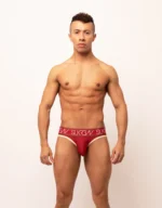 Classic Brief Burgundy Cream Front