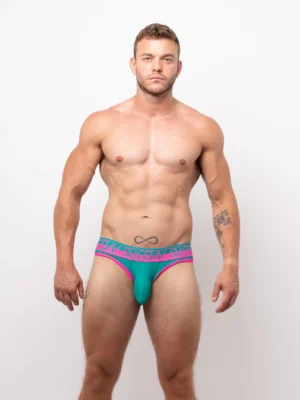 Classic Brief Green Pink Front