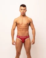V Thong Burgundy Cream Front